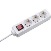 Bachmann SELLY Steckdosenleiste 3x Schutzkontakt, Schalter, weiß, 1,5 m