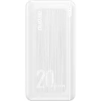 Dudao powerbank 20000 mAh Power Delivery 20 W Quick Charge 3.0 2x USB / USB Type C white (K12PQ + white), 20000 mAh, Polymer, Power Delivery, Quick Charge 3.0, Weiß
