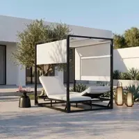 Bessagi Garden Sonnenliege Aviva Weiß Outdoorstoff/Metall