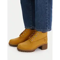 Timberland Schnürstiefelette "Kinsley", Damen, Gr. 39,5, gelb (wheat, braun), Leder, Synthetik, Schuhe Schnürstiefelette, Winterschuhe, Winterstiefel, Schnürboots, Winterboots, wasserdicht