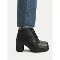 Timberland Schnürstiefelette "ALLINGTON HEIGHTSMID LACE UP BOOT", Damen, Gr. 39, schwarz, Leder, Synthetik, Schuhe Schnürstiefelette, Winterschuhe, Winterstiefel, Schnürboots, Winterboots