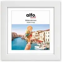 Alfo. Amalfi 30x30 cm, weiß mit Passepartout 15x15 cm, Holzrahmen