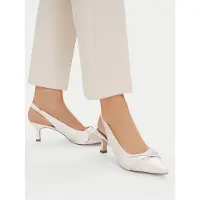 Caprice Damen Pumps spitz aus Leder mit Slingback Riemen 9-29600-46, Größe:37.5 EU, Farbe:Weiß