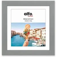 Alfo. Amalfi 30x30 cm, grau mit Passepartout 15x15 cm, Holzrahmen