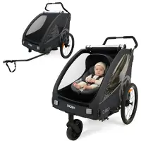 509 Crew 509 C-ROO Kinderfahrradanhänger nachtgrau, 2-in-1 Fahrradanhänger