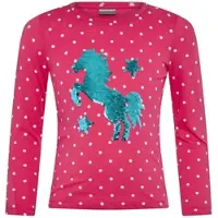 Kidsworld Langarmshirt in beere-gepunktet | Gr.: 140/146