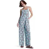 Roxy Jumpsuit "Hibiscus Haze", Damen, Gr. XS, blau (braunie hibiscus hype), Obermaterial: 60% Baumwolle, 40% Viskose., Overalls Jumpsuit