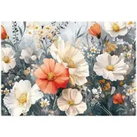 WALLARENA Fototapete Blumen in Beige | Gr.: 250 x 175 cm