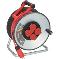 Brennenstuhl SC 5110, Schwarz, Rot, Silber, Stahl, 4 AC-Ausgänge, Typ F, Typ F, Gerade