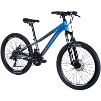 DaviBikes Kinderfahrrad Mercury Aluminium, 24", 130–160 cm, 21-Gang, Blau/Grau