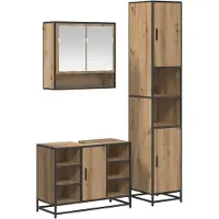 vidaXL Badezimmermöbel-Set 3 stk. Artisan-Eiche 35 x 37,5 x 188,5 cm