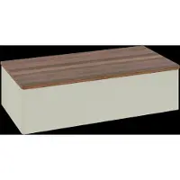 Villeroy & Boch Villeroy und Boch Antao Waschtisch-Unterschrank L40002HJ mit Beleuchtung, 1 Auszug, 1000 x 268 x 500 mm, Front ohne Struktur, Silk Grey Matt Lacquer / Warm Walnut