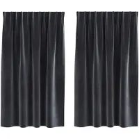 vidaXL Verdunkelungsvorhänge 2 stk. Dunkelgrau 140 x 140 cm Samt