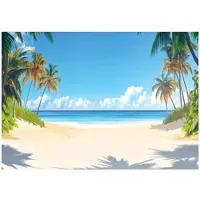 WALLARENA FOTOTAPETE 3D Effekt Strand Meer Natur Tapete Wohnzimmer 350x250