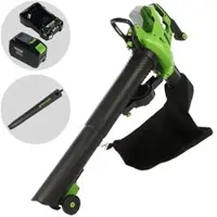 Greenworks GD48BVIIK4- Akku-Laubbläser/Laubsauger, 48V/4Ah