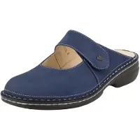 Finn Comfort Damen Pantolette Stanford, Denim, Blau, Leder, NEU - Damenschuhe Pantolette / Zehentrenner, Blau