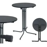 TRUTZHOLM Stehtisch klappbar Ø 80 cm Höhe 110 cm Stahl Gastrotisch Partytisch Bistrotis...