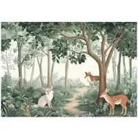 WALLARENA FOTOTAPETE Kinderzimmer Wald Tiere Vlies Tapete 350x250