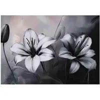 WALLARENA FOTOTAPETE 3D Effekt Blumen Schwarz Weiß 300x210