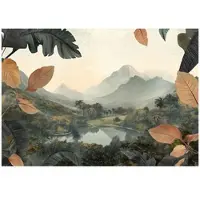 WALLARENA FOTOTAPETE Berge Natur Wald Vlies Tapete Wohnzimmer 250x175