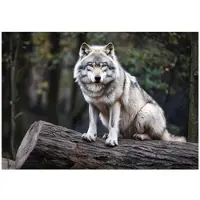 WALLARENA FOTOTAPETE Wolf 3D Effekt Wald Wohnzimmer Vlies Tapete 200x140