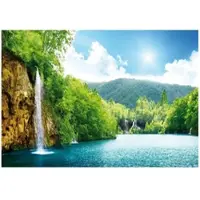 WALLARENA FOTOTAPETE Wasserfall 3D Natur 250x175