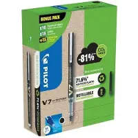 Pilot V7 Greenpack Tintenroller-Set 0,4 mm, Schreibfarbe: schwarz
