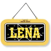 History & Heraldry GmbH LED Leuchtschild Neonschild mit Namen , Leuchtende Wanddekoration mit Batterie, 18,7x10,3x1,6cm - Lena