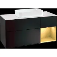 Villeroy & Boch V&B Waschtischunterschrank Wandbeleuchtung Finion 120cm, Pl wh. m, Reg re gol m, bla m Lac