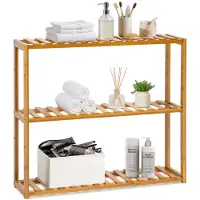 TecTake Badezimmerregal aus Bambus 60x15x54,5 cm 401648