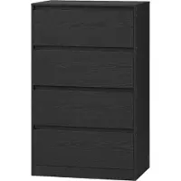Vasagle Kommode, Aufbewahrungsschrank, mit 4 Schubladen, für Schlafzimmer, 40 x 60 x 97,4 cm, modern, schwarz