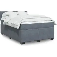 vidaXL Boxspringbett mit Matratze Dunkelgrau 160x200 cm Samt
