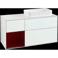 Villeroy & Boch V&B Waschtischunterschrank Wandbeleuchtung Finion 120cm, Pl wh. m, Reg li Peo, glo wh. Lac