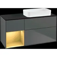 Villeroy & Boch V&B Waschtischunterschrank FINION 1200x603x501mm m Apl. Gl bl ma Regalelem