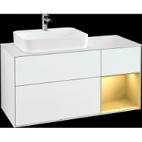 Villeroy & Boch V&B Waschtischunterschrank FINION 1200x603x501 Abdpl wh Reg go ma/gls wh
