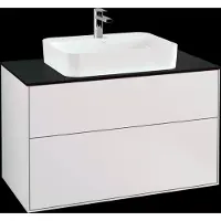 Villeroy & Boch V&B Waschtischunterschrank Wandbeleuchtung Finion 100x60,3cm, Abd.-Pl. bla m, wh. m Lac