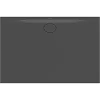 Villeroy & Boch Duschwanne Ecora, rechteckig, Anthracite, 1500 x 1000 x 35 mm, glänzend, Metallablaufabdeckung Chrom Edelmatt