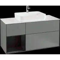 Villeroy & Boch V&B Waschtischunterschrank Wandbeleuchtung Finion 120cm, Pl w m, Rg l b m Lac, Oli. m Lac