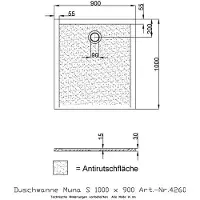 Hoesch 4260.010 DW Muna S 1000x900x30 mit