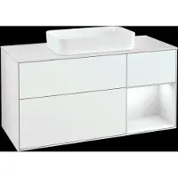 Villeroy & Boch V&B Waschtischunterschrank FINION 1200x603x501 Abdpl wh Reg gls wh/gls wh