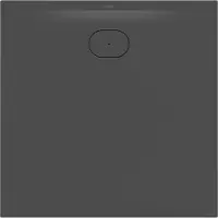 Villeroy & Boch Ecora quadratische Duschwanne Anthracite 1000x1000x35 mm glänzend mit Chrom-Edelmatt-Ablaufabdeckung
