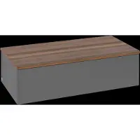 Villeroy & Boch Villeroy und Boch Antao Sideboard L40002GK mit Beleuchtung, 1 Auszug, 1000 x 268 x 500 mm, Front ohne Struktur, Anthracite Matt Lacquer / Warm Walnut