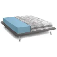 Talamo Italia Quadratische und halbe Matratze Dfiorio, Herausnehmbare Matratze aus Memory Foam und Waterfoam, 100% Italy, Anti-Milbe und hypoallergen, Cm 120x200 h21