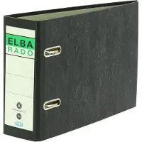 Pierre by Elba Ordner rado DIN A5 quer, Rückenbreite: 75 mm, schwarz Einband mit Wolkenmarmor-Papier überzogen, gek
