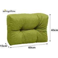 Sunnypillow Palettenkissen für Gartenmöbel - Rückenkissen 60 x 40 cm - Rückenpolster für Bett und Sofa - Palettenpolster für Palettenmöbel - Gesteppte Gartenkissen - Rückenlehne, Seitenkissen Grün