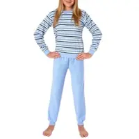 Normann Copenhagen Frottee Pyjama Schlafanzug langarm Bündchen - 50655 in hellblau | Gr.: 170/176