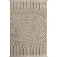 Carpetsale24 Teppich Läufer 80x250 cm Beige Hochflor Skandi Boho Design Hoch-Tief Effekt Weicher Flauschig Pflegeleicht für Schlafzimmer, Flur