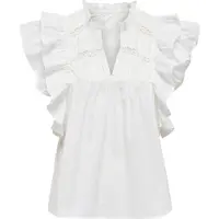 ONLY Onlsunny Life Capsl Frill Top Wvn Noos