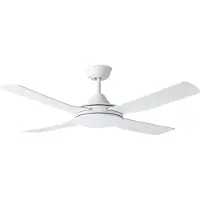 Eglo Deckenventilator Bondi 1, weiß matt, Fernbedienung 1, weiß / opal, für Wohn- / Esszimmer, Kunststoff