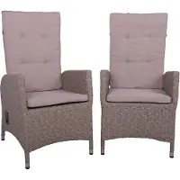 Garden Pleasure 2er Set Stuhl BRAGA weidenbraun, Auflage creme Set 01